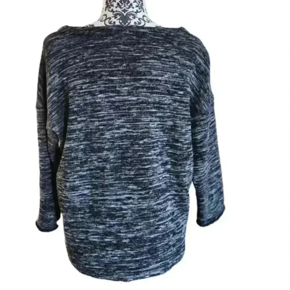 J Crew Sweater Chunky Fisherman Preppy Womens Small Popover Black Grey Melange - Picture 4 of 12